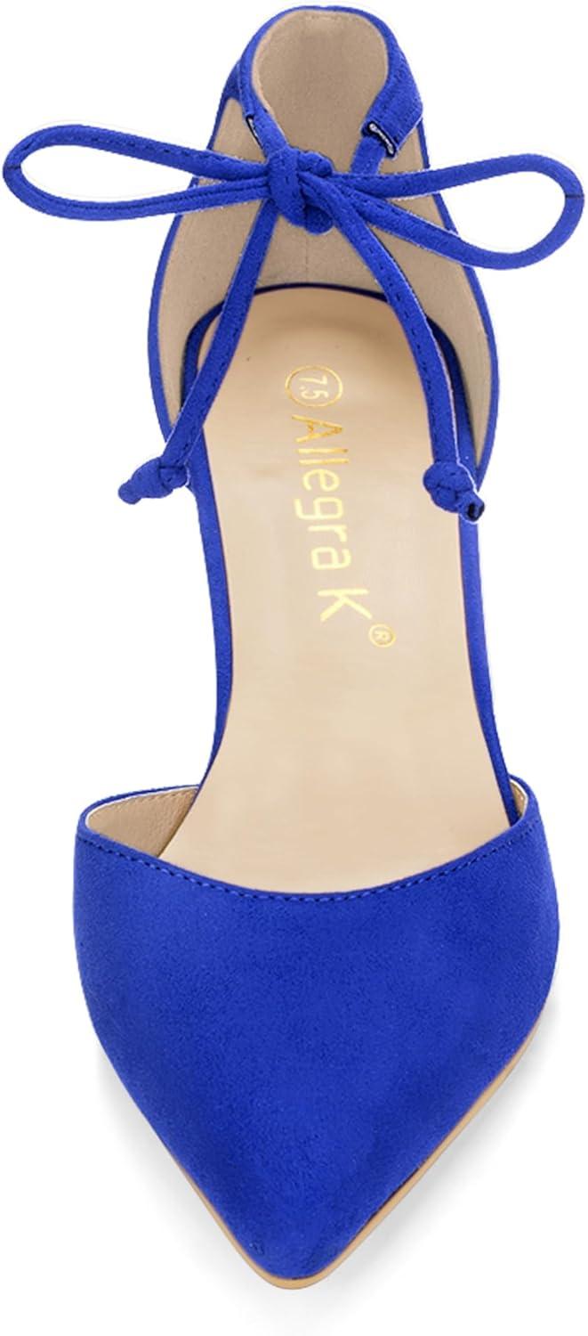 imageAllegra K Womens Ankle Tie Point Toe Dress PumpsDeep Blue