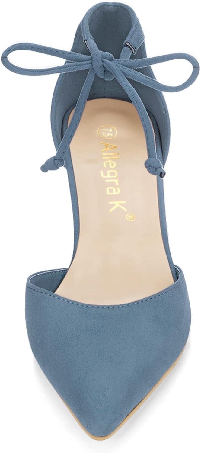 imageAllegra K Womens Ankle Tie Point Toe Dress PumpsHaze Blue