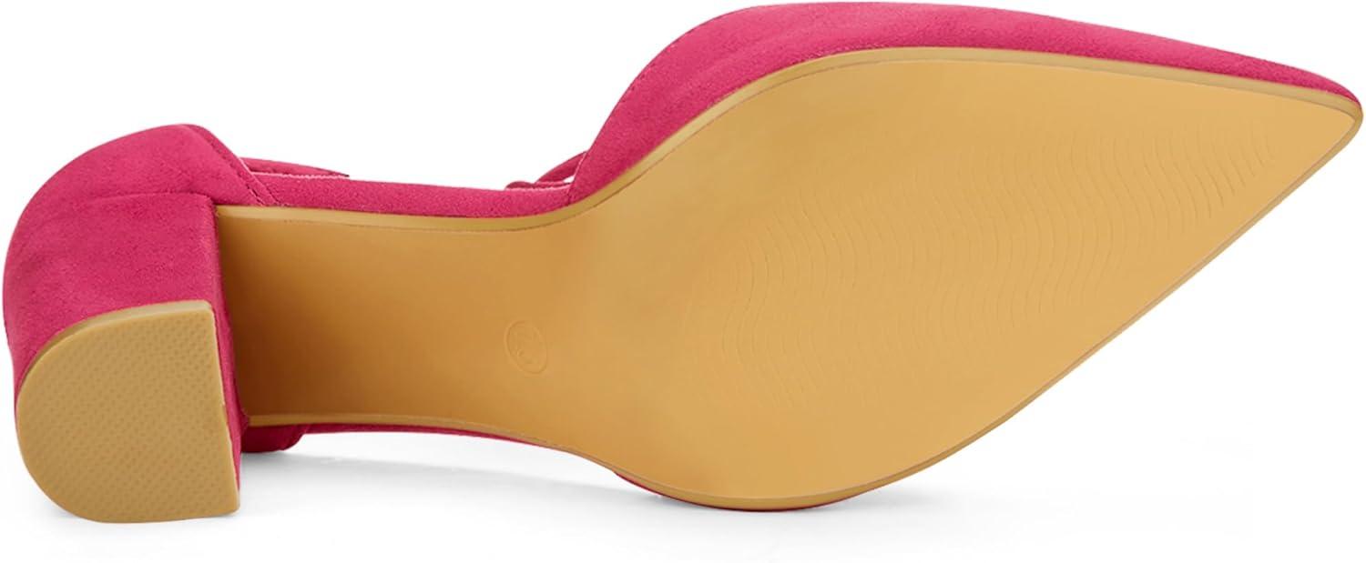 imageAllegra K Womens Ankle Tie Point Toe Dress PumpsHot Pink