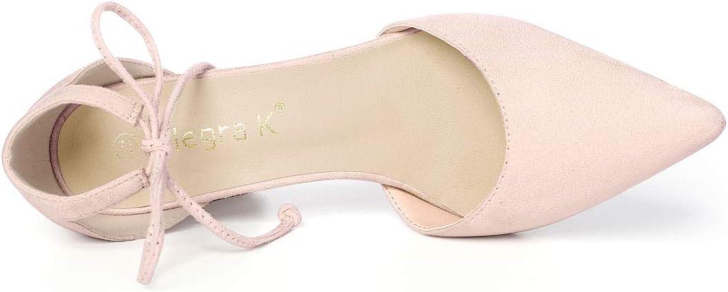 imageAllegra K Womens Ankle Tie Point Toe Dress PumpsPink