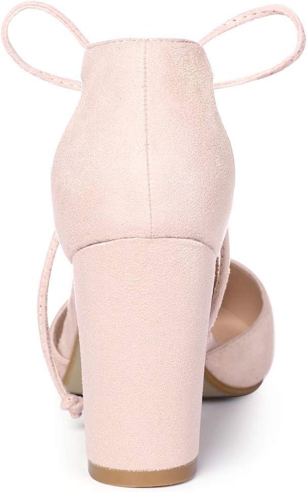 imageAllegra K Womens Ankle Tie Point Toe Dress PumpsPink