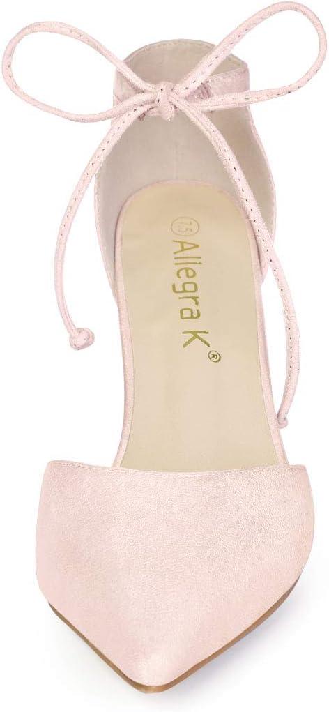 imageAllegra K Womens Ankle Tie Point Toe Dress PumpsPink