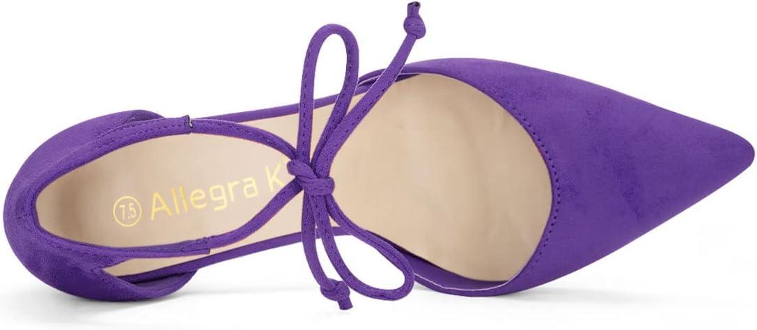 imageAllegra K Womens Ankle Tie Point Toe Dress PumpsPurple