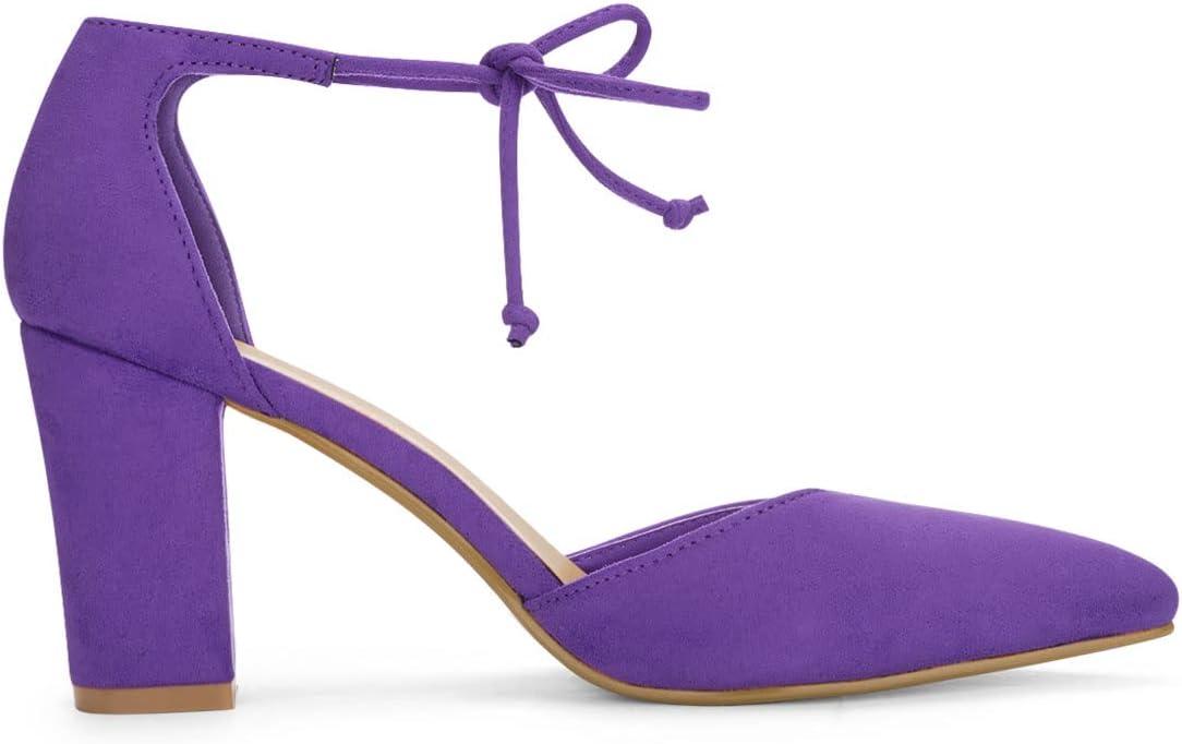 imageAllegra K Womens Ankle Tie Point Toe Dress PumpsPurple