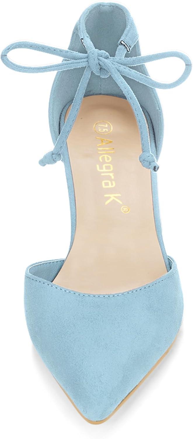 imageAllegra K Womens Ankle Tie Point Toe Dress PumpsSky Blue