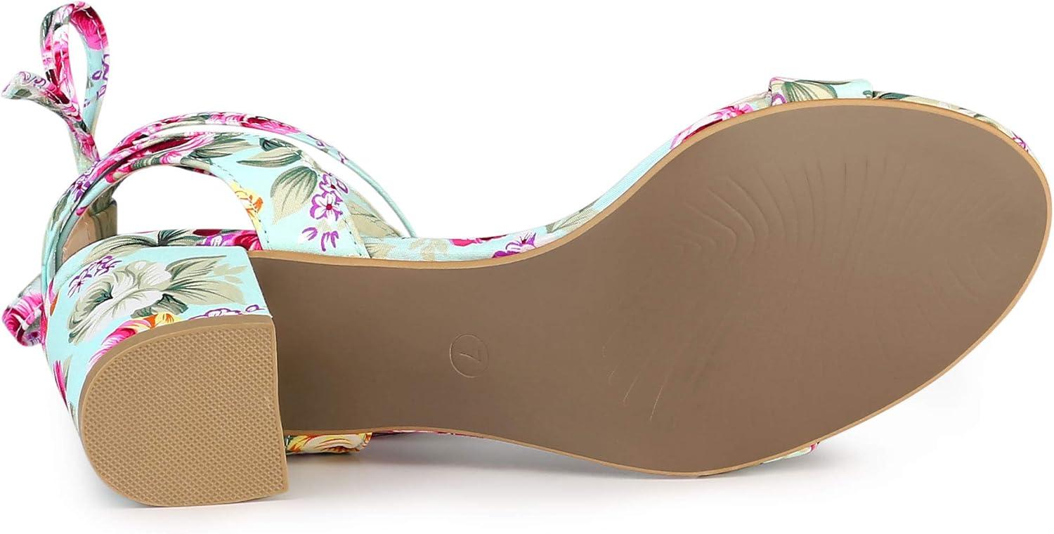 imageAllegra K Womens Block Heel Sandals Lace Up HeelsMint Green
