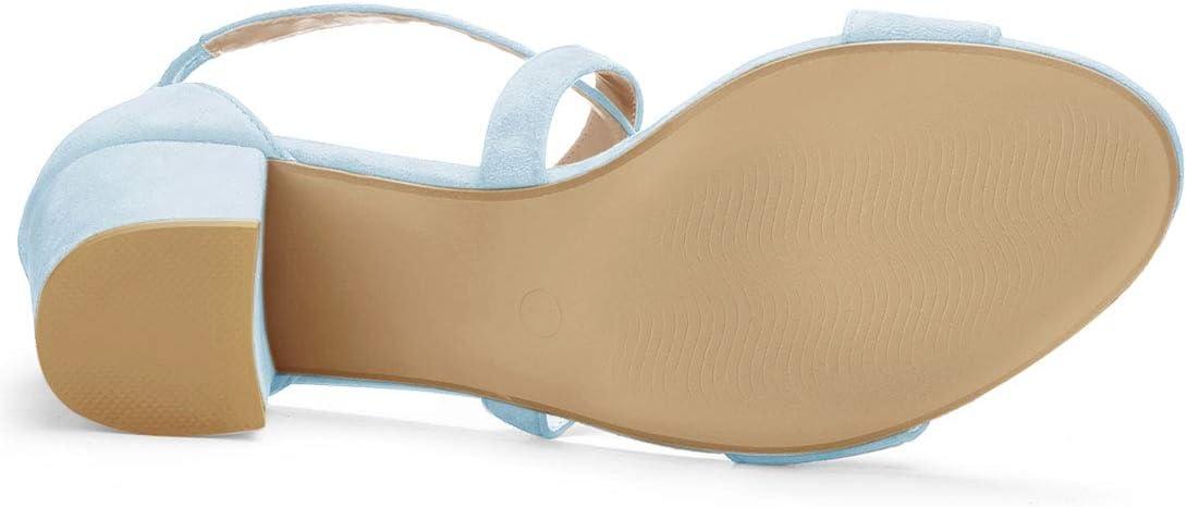 imageAllegra K Womens Crisscross Ankle Strap Block Heel SandalsBlue