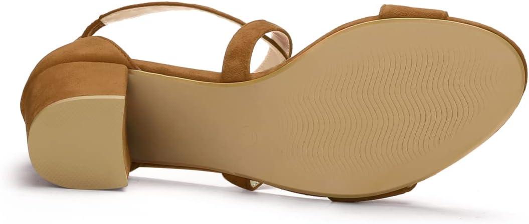 imageAllegra K Womens Crisscross Ankle Strap Block Heel SandalsBrown