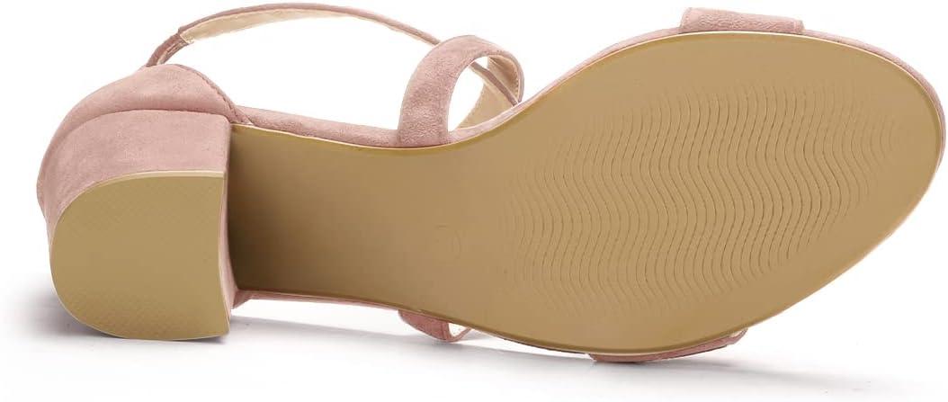imageAllegra K Womens Crisscross Ankle Strap Block Heel SandalsDust Pink