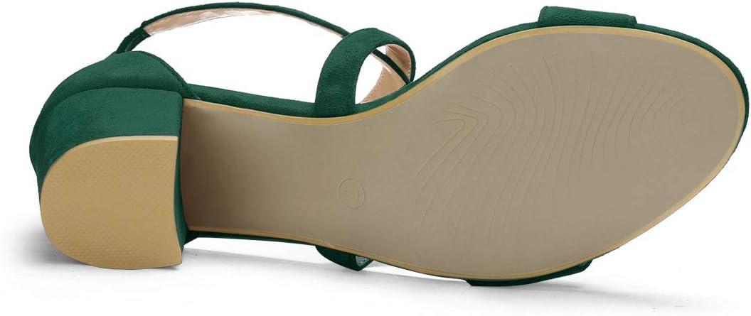 imageAllegra K Womens Crisscross Ankle Strap Block Heel SandalsGreen