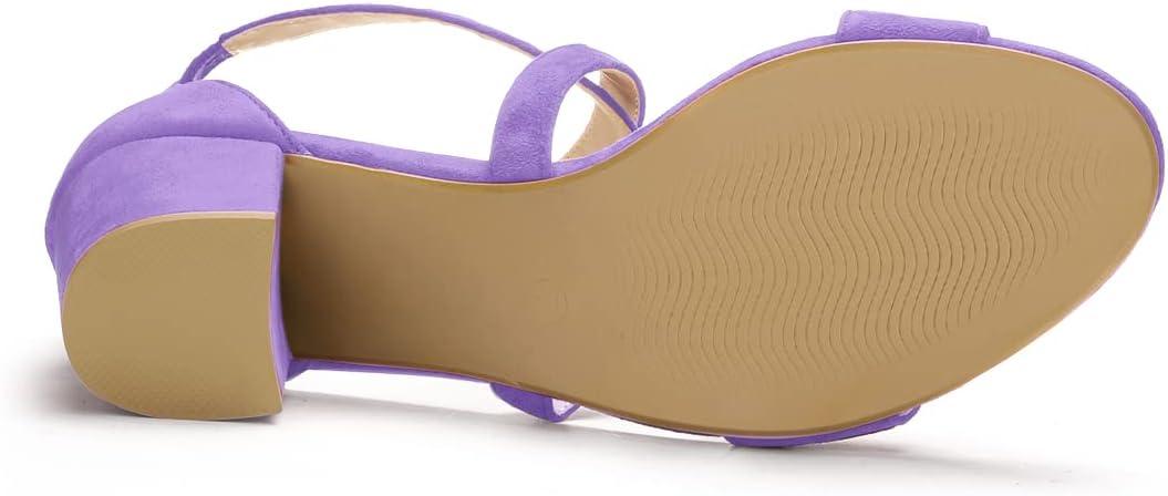 imageAllegra K Womens Crisscross Ankle Strap Block Heel SandalsPurple