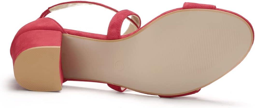 imageAllegra K Womens Crisscross Ankle Strap Block Heel SandalsRed