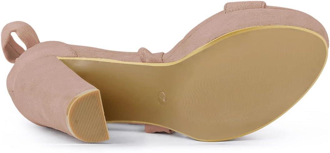 imageAllegra K Womens Lace Up Platform Block Heel SandalsDust Pink