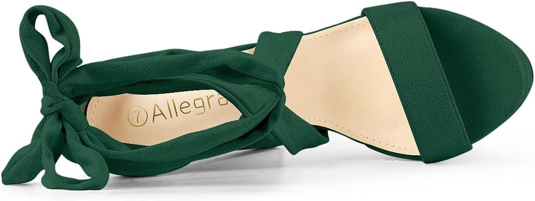 imageAllegra K Womens Lace Up Platform Block Heel SandalsEmerald Green