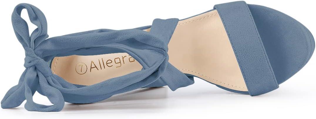 imageAllegra K Womens Lace Up Platform Block Heel SandalsHaze Blue