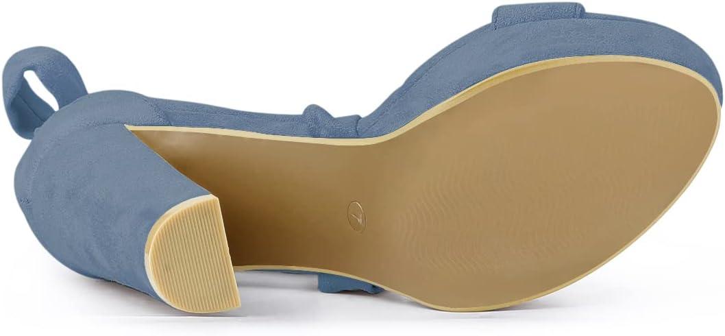 imageAllegra K Womens Lace Up Platform Block Heel SandalsHaze Blue