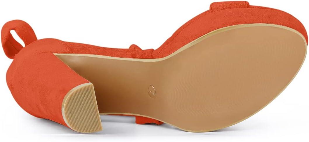 imageAllegra K Womens Lace Up Platform Block Heel SandalsOrange