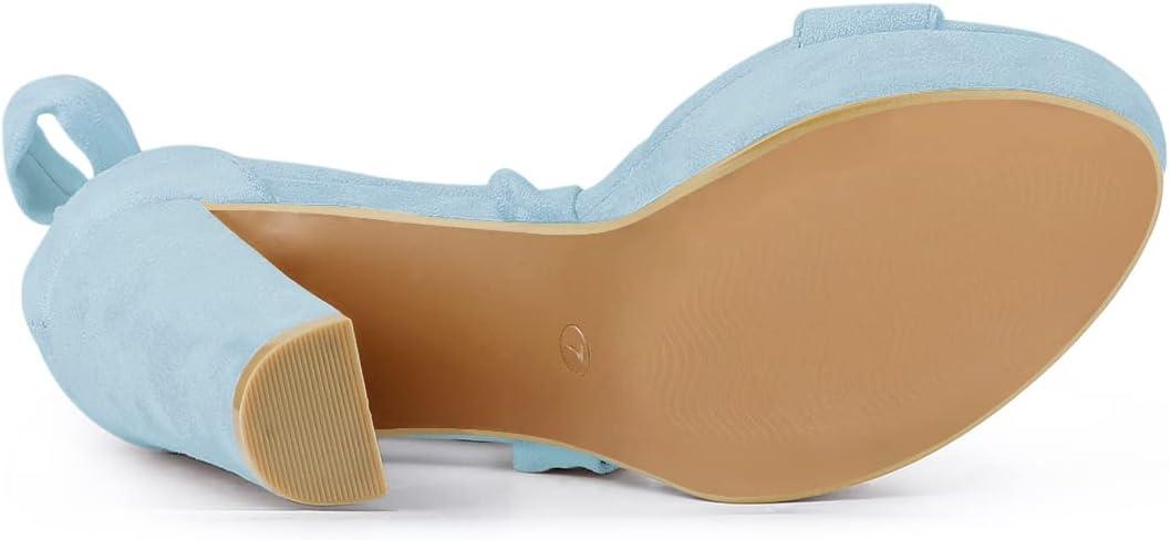 imageAllegra K Womens Lace Up Platform Block Heel SandalsSky Blue
