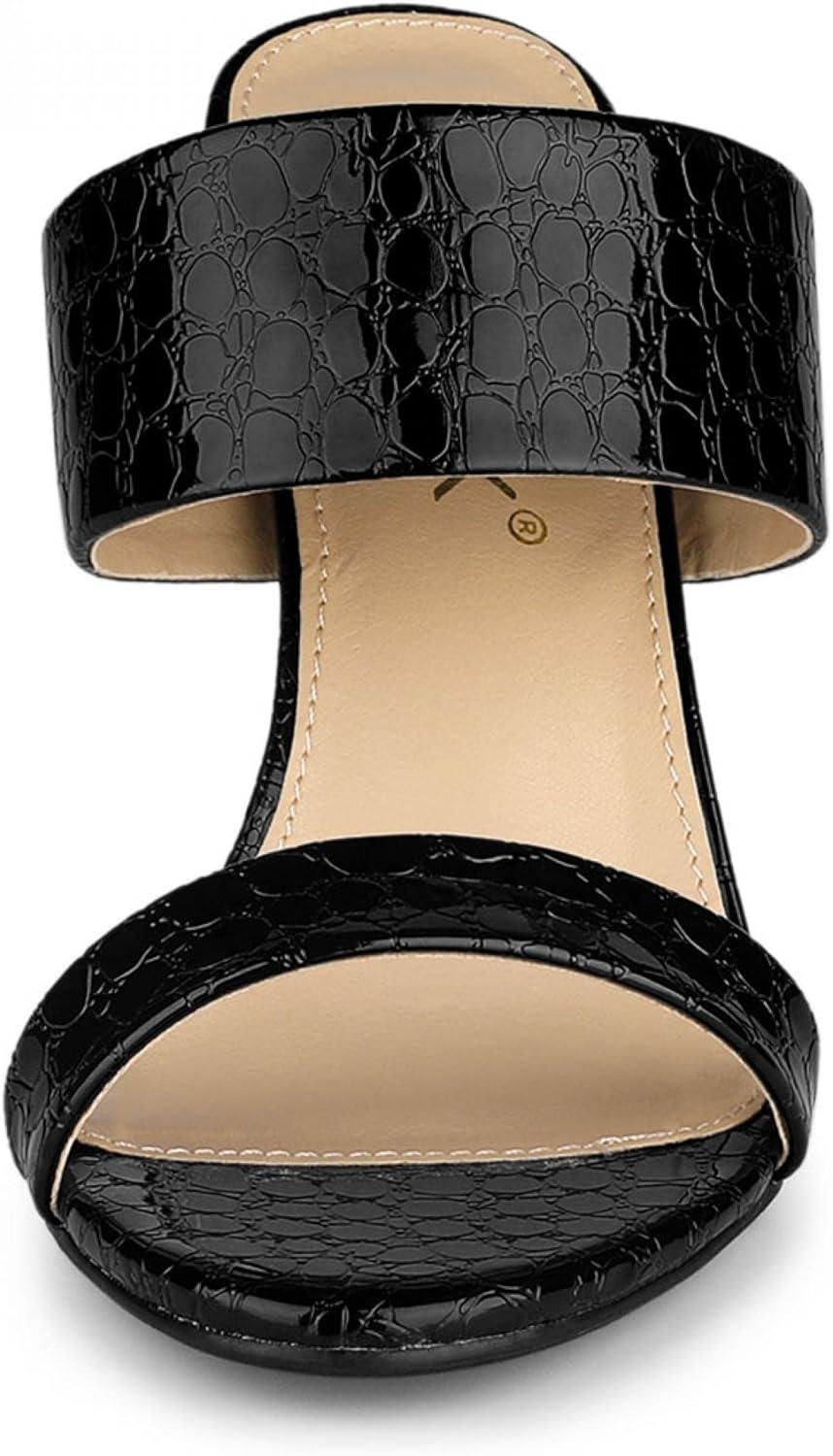 imageAllegra K Womens Open Toe Stiletto Heel Slide SandalsBlack
