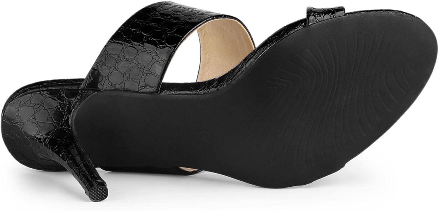 imageAllegra K Womens Open Toe Stiletto Heel Slide SandalsBlack