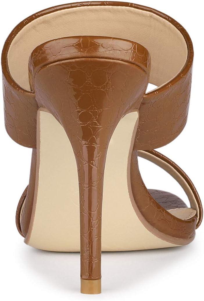 imageAllegra K Womens Open Toe Stiletto Heel Slide SandalsBrown