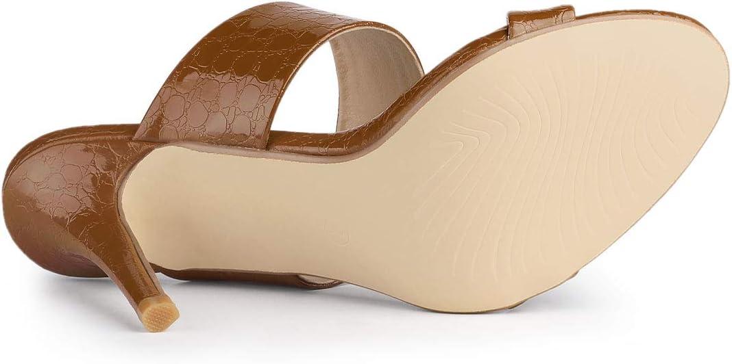 imageAllegra K Womens Open Toe Stiletto Heel Slide SandalsBrown