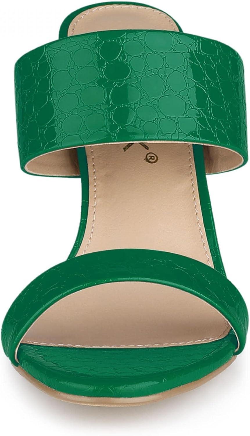 imageAllegra K Womens Open Toe Stiletto Heel Slide SandalsGreen