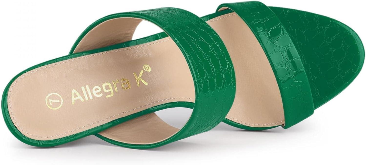 imageAllegra K Womens Open Toe Stiletto Heel Slide SandalsGreen