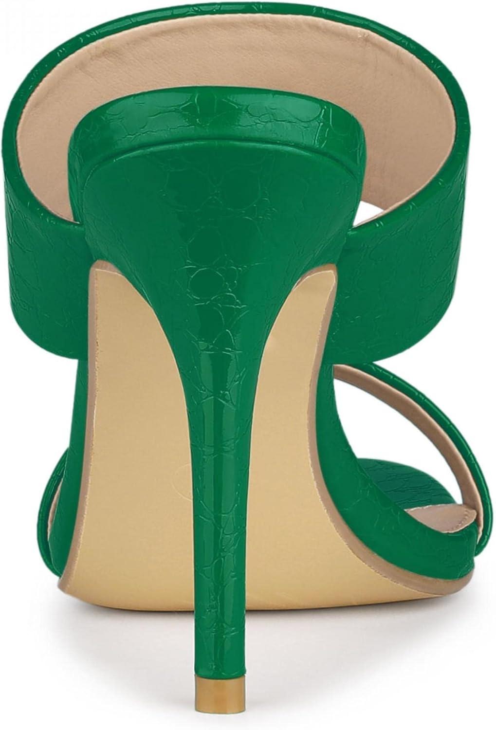 imageAllegra K Womens Open Toe Stiletto Heel Slide SandalsGreen