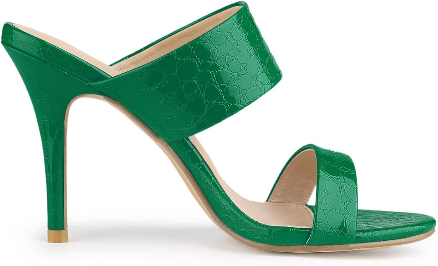 imageAllegra K Womens Open Toe Stiletto Heel Slide SandalsGreen