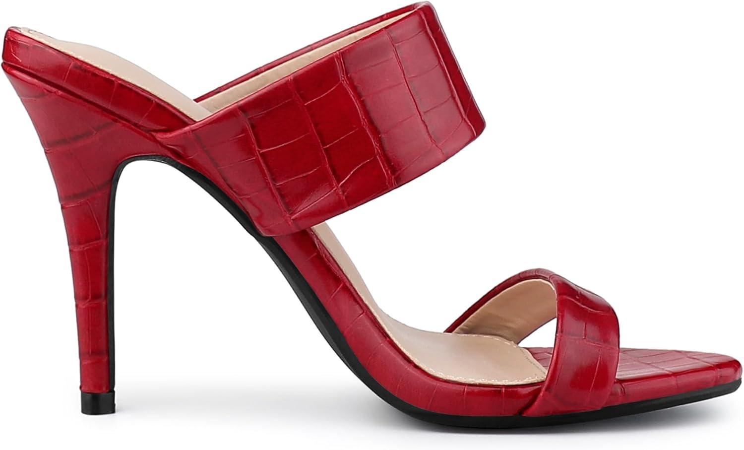 imageAllegra K Womens Open Toe Stiletto Heel Slide SandalsRed