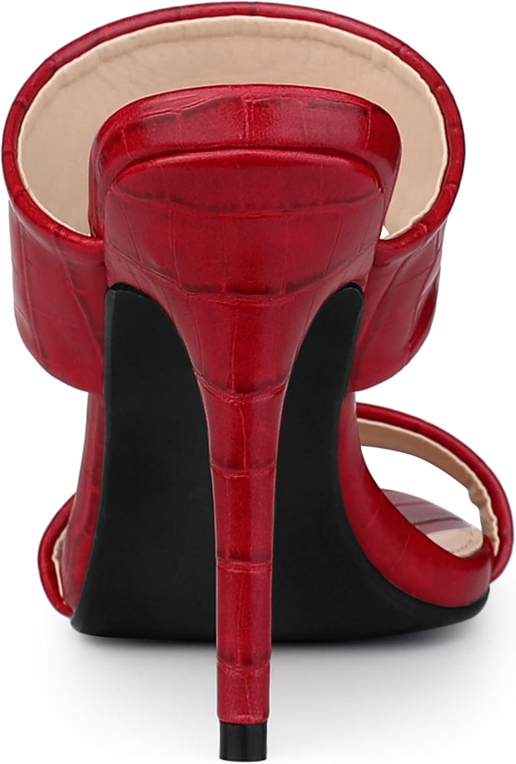 imageAllegra K Womens Open Toe Stiletto Heel Slide SandalsRed