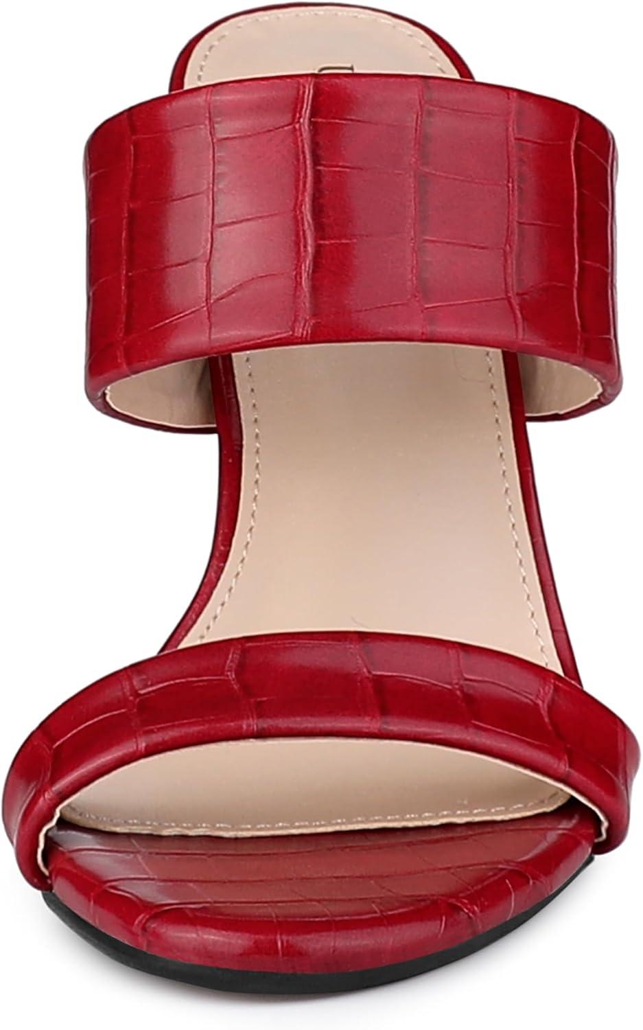 imageAllegra K Womens Open Toe Stiletto Heel Slide SandalsRed