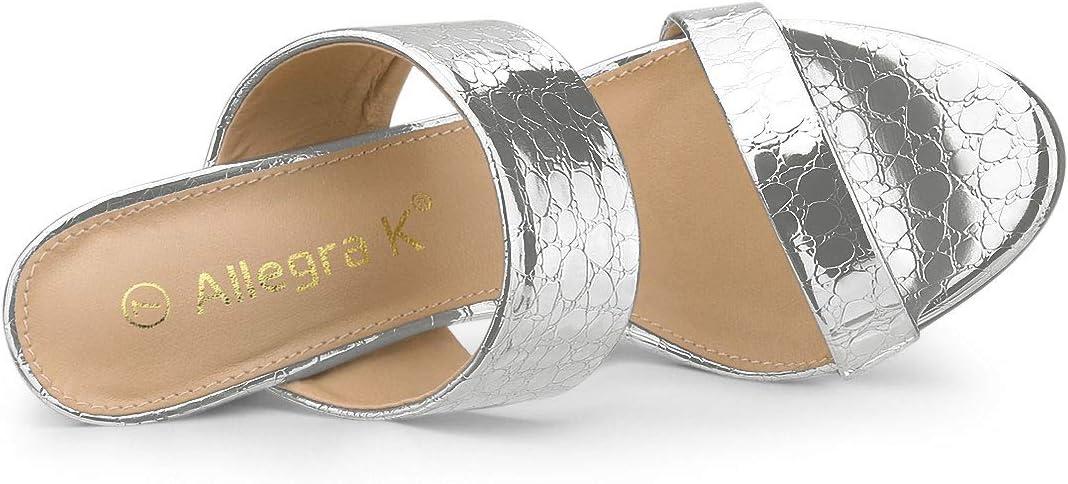 imageAllegra K Womens Open Toe Stiletto Heel Slide SandalsSilver