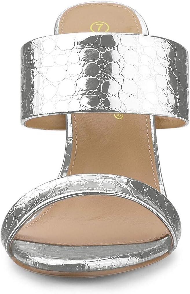 imageAllegra K Womens Open Toe Stiletto Heel Slide SandalsSilver