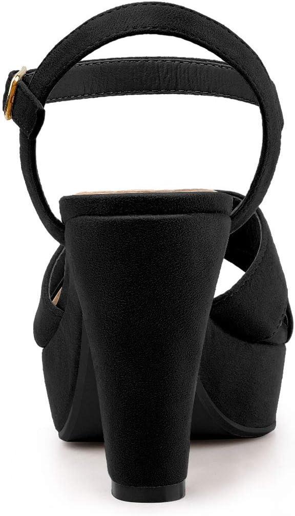 imageAllegra K Womens Platform Chunky Heels Slingback SandalsBlack