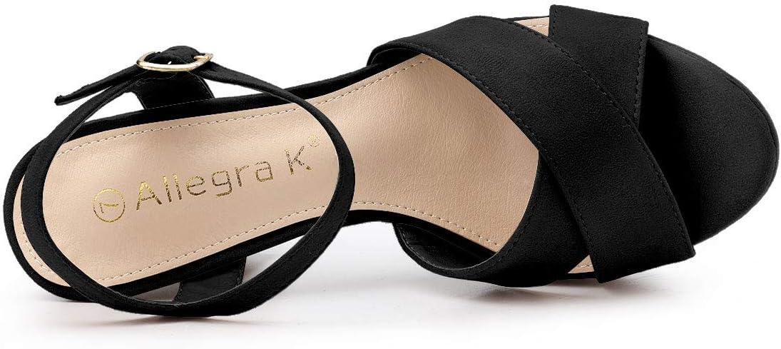 imageAllegra K Womens Platform Chunky Heels Slingback SandalsBlack