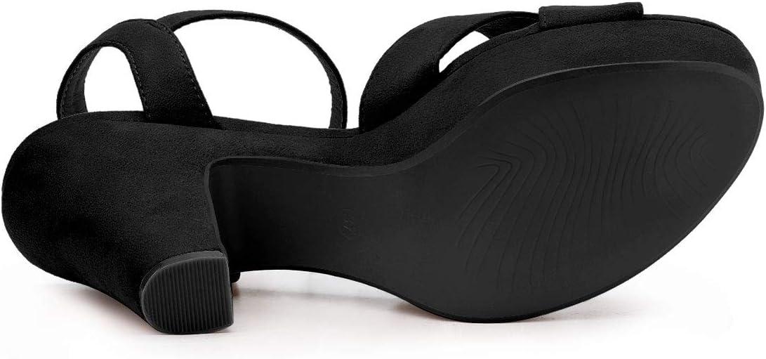 imageAllegra K Womens Platform Chunky Heels Slingback SandalsBlack