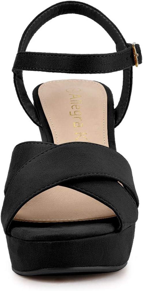 imageAllegra K Womens Platform Chunky Heels Slingback SandalsBlack