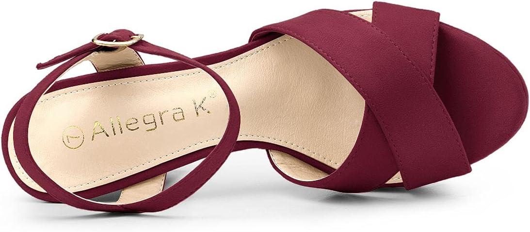 imageAllegra K Womens Platform Chunky Heels Slingback SandalsBurgundy