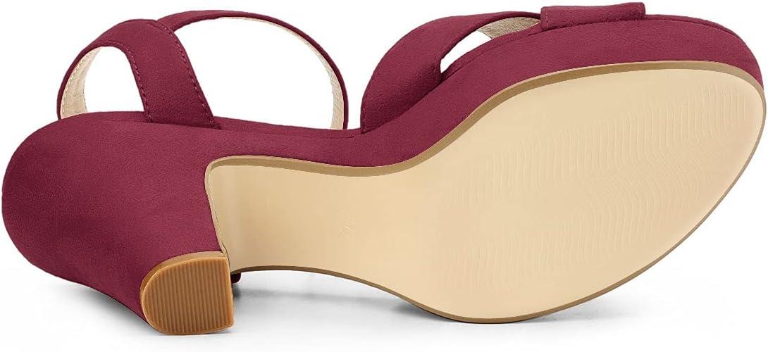 imageAllegra K Womens Platform Chunky Heels Slingback SandalsBurgundy