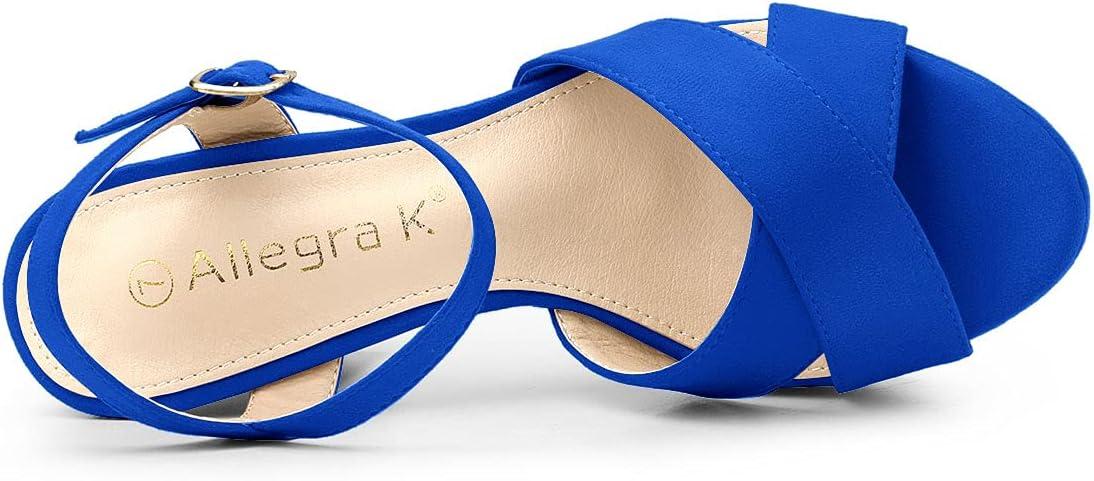 imageAllegra K Womens Platform Chunky Heels Slingback SandalsDeep Blue