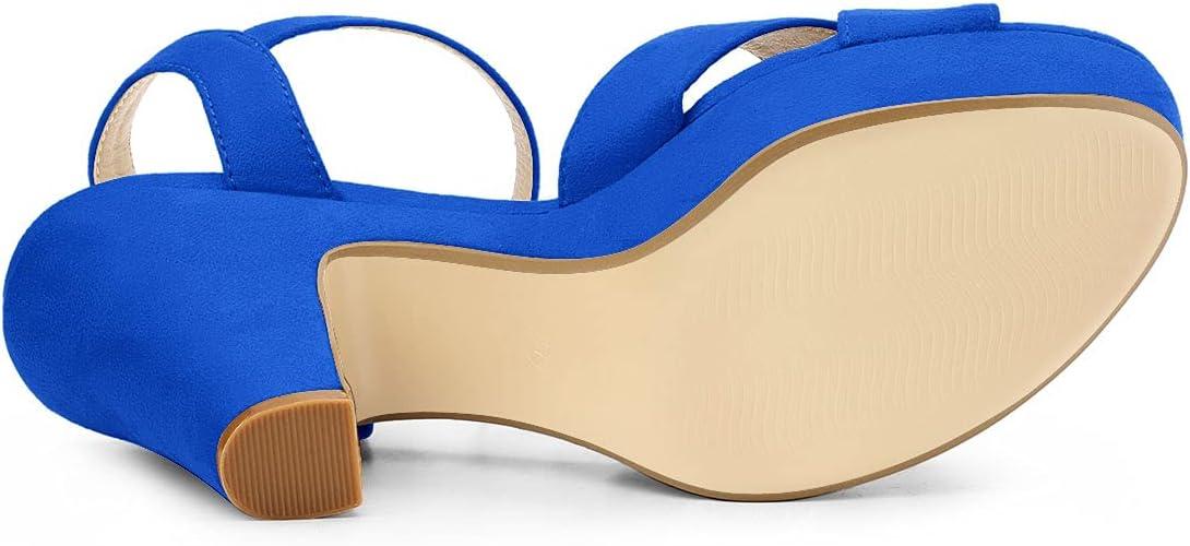 imageAllegra K Womens Platform Chunky Heels Slingback SandalsDeep Blue