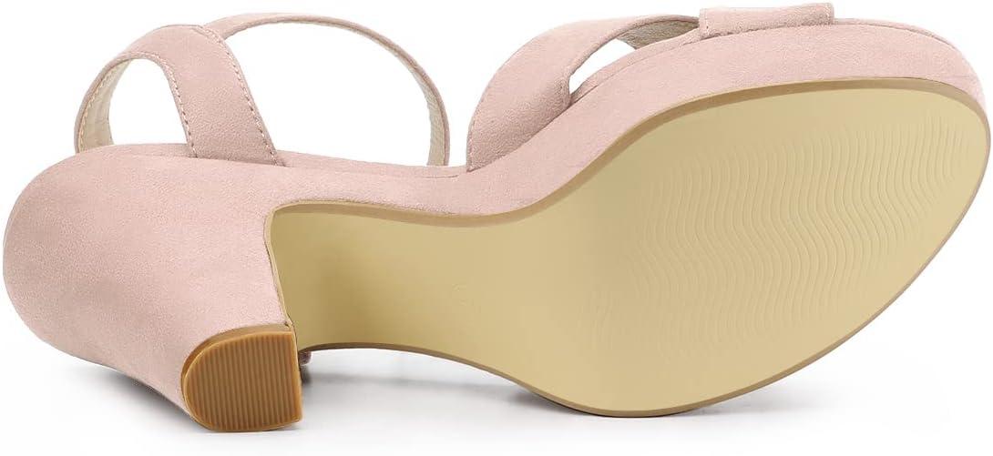 imageAllegra K Womens Platform Chunky Heels Slingback SandalsDust Pink