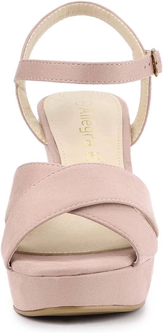 imageAllegra K Womens Platform Chunky Heels Slingback SandalsDust Pink