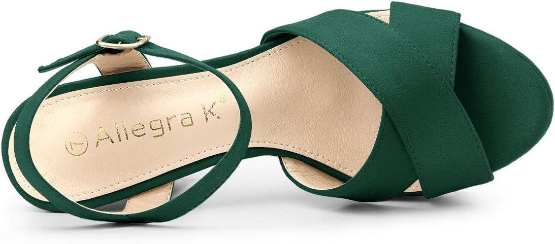 imageAllegra K Womens Platform Chunky Heels Slingback SandalsGreen