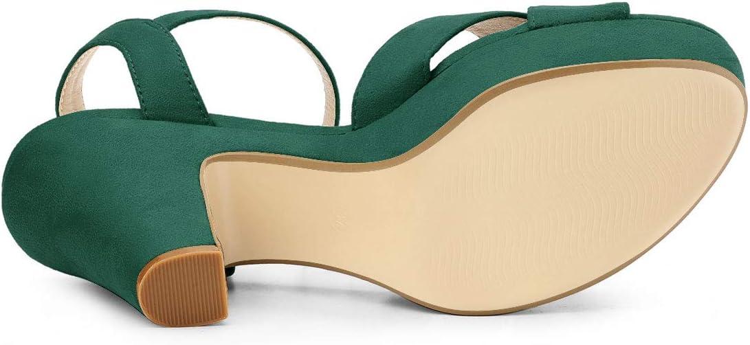 imageAllegra K Womens Platform Chunky Heels Slingback SandalsGreen