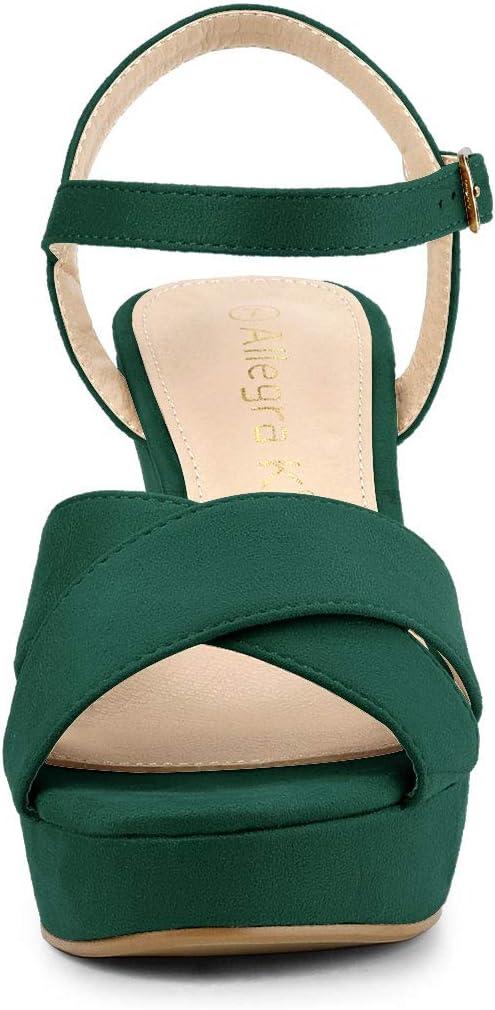 imageAllegra K Womens Platform Chunky Heels Slingback SandalsGreen