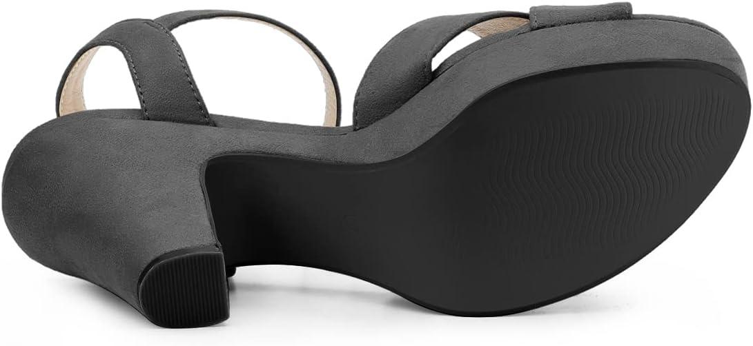 imageAllegra K Womens Platform Chunky Heels Slingback SandalsGrey