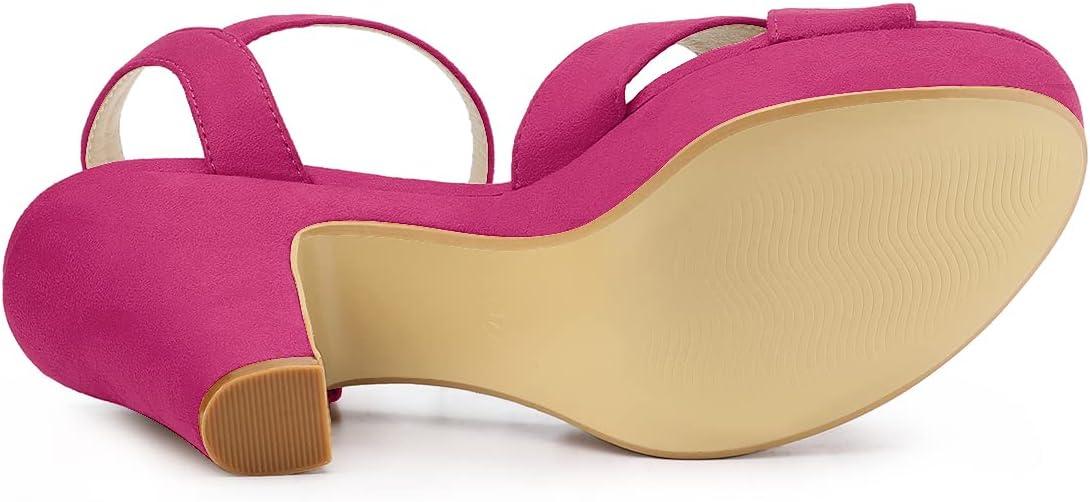imageAllegra K Womens Platform Chunky Heels Slingback SandalsHotpink